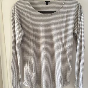 J.Crew Cotton-Linen Long-sleeve Striped T-shirt